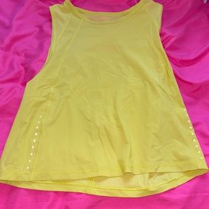 Neon yellow cropped tank top lululemon